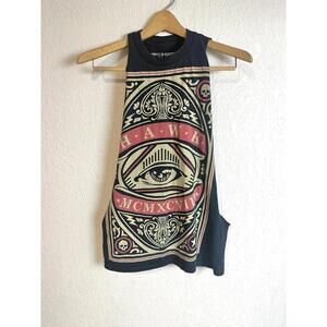 Tony Hawk Mens Tank Top Graphic Hawk MCMXCVIII Eye Black Multicolor Size S